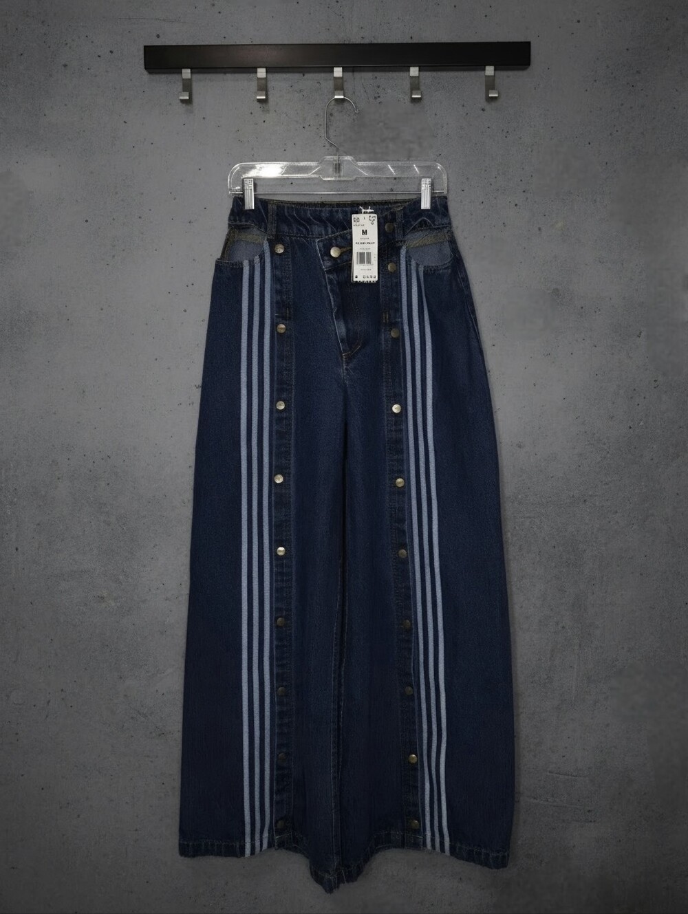 NWT Adidas x Ivy Park Denim Wide Leg Snap Pants | M